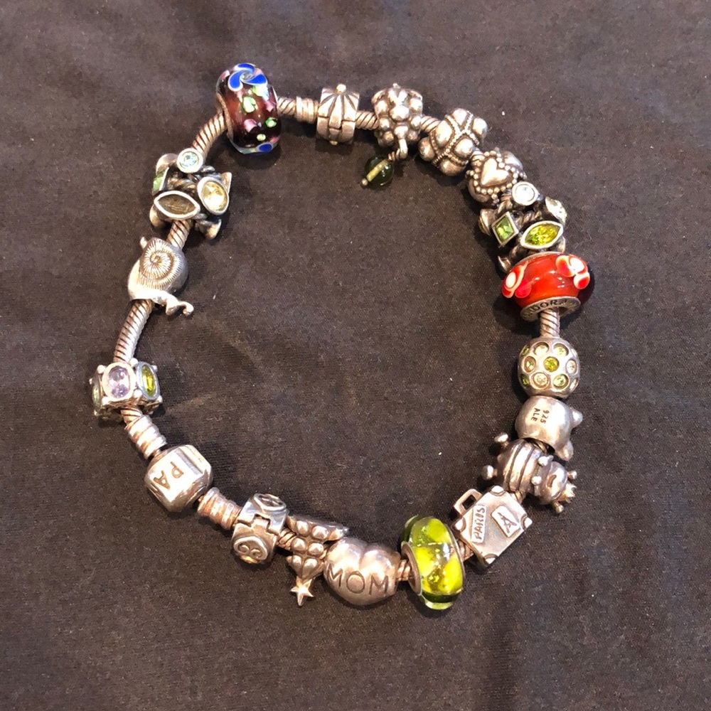 Pandora bracelet with charms